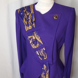 GEORGE SIMONTON vintage purple skirt suit sz 8